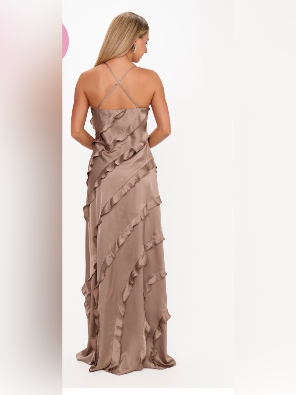 MUMU Weddings Ruffle Slip Maxi Dress - Women - Picture 3 of 9